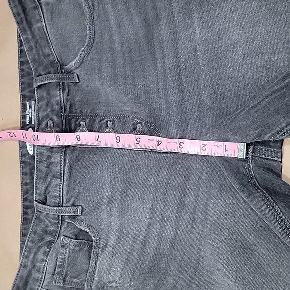 Old Navy Size 8 Washed Black / Gray Power Straight High Rise Denim Jeans - Picture 5 of 13
